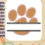 Split Paw Patrol Applique Embroidery Design - Instant Download