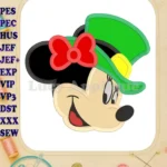 St Patrick Day Minnie Mouse Applique Embroidery Design - Instant Download