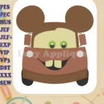 Tow Mater Ears Cars Disney Mickey Mouse Cars Filled Embroidery Design - Instant Download
