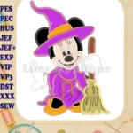 Witch Minnie Mouse Applique Design 01 - Instant Download