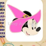 Witch Minnie Mouse Applique Design 03 - Instant Download