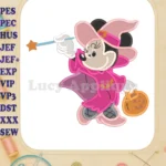 Witch Minnie Mouse Fill Embroidery Design 02 - Instant Download