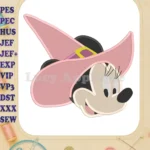 Witch Minnie Mouse Fill Embroidery Design 03 - Instant Download