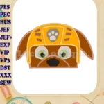 Zuma Paw Patrol Head Applique Embroidery Design - Instant Download