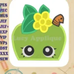 Apple Shopkins Head Fill Machine Embroidery Design - Instant Download
