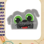 Bingo Puppy Dog Pals Head 01 Applique Embroidery Design - Instant Download