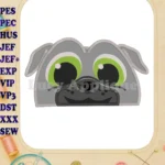 Bingo Puppy Dog Pals Head 02 Applique Embroidery Design - Instant Download