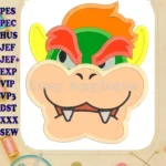 Bowser Head Super Mario Applique Embroidery Design - Instant Download