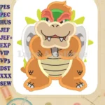 Bowser Super Mario Fill Machine 01 Embroidery Design - Instant Download