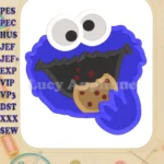 Cookie Monster Head Fill Machine Embroidery Design - Instant Download