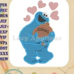 Cookie Monster Sesame Street Fill Embroidery Design 01 - Instant Download