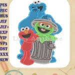 Cookie Monster and Elmo Sesame Street Fill Embroidery Design - Instant Download