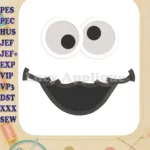 Cookies Sesame Street Face Fill Machine Embroidery Design - Instant Download