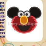 Elmo Ears Sesame Street Mickey Mouse Applique Design - Instant Download