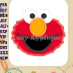 Elmo Head Applique Embroidery Design - Instant Download