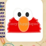Elmo Sesame Street Head Applique 02 Embroidery Design - Instant Download