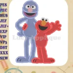 Elmo and Grover Sesame Street Fill Embroidery Design - Instant Download
