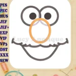 Face Sesame Street Applique Embroidery Design - Instant Download