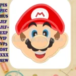 Face Super Mario Applique Embroidery Design - Instant Download
