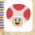 Face Toad Super Mario Fill Machine Embroidery Design - Instant Download