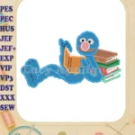 Grover Reading Sesame Street Fill Embroidery Design - Instant Download