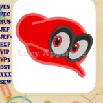 Hat Super Mario Odyssey Applique 02 Embroidery Design - Instant Download