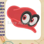 Hat Super Mario Odyssey Fill Machine 02 Embroidery Design - Instant Download