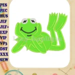 Kermit the Frog Sesame Street Applique Embroidery Design - Instant Download