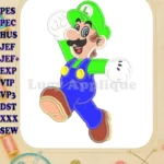 Luigi Super Mario Applique 03 Embroidery Design - Instant Download