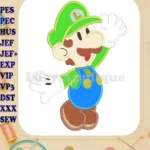Luigi Super Mario Applique Design - Instant Download