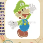 Luigi Super Mario Fill Embroidery Design - Instant Download