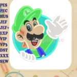 Luigi Super Mario Fill Machine 01 Embroidery Design - Instant Download