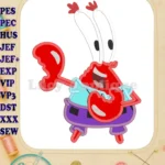 Mr Krabs SpongeBob SquarePants Applique Design 01 - Instant Download