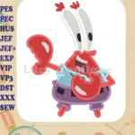 Mr Krabs SpongeBob SquarePants Fill Embroidery Design 01 - Instant Download