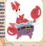 Mr Krabs SpongeBob SquarePants Fill Embroidery Design 02 - Instant Download