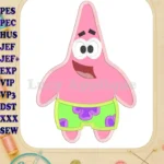 Patrick Star Spongebob Applique Embroidery Design - Instant Download