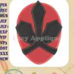 Red Power Rangers Head Fill Machine 02 Embroidery Design - Instant Download