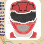 Red Power Rangers Head Fill Machine Embroidery Design - Instant Download