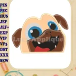 Rolly Puppy Dog Pals Head 01 Applique Embroidery Design - Instant Download