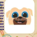 Rolly Puppy Dog Pals Head 02 Applique Embroidery Design - Instant Download