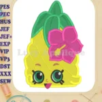 Shopkins Pineapple Head Fill Machine Embroidery Design - Instant Download