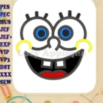Spongebob Face Applique Embroidery Design - Instant Download
