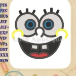 Spongebob Face Fill Machine Embroidery Design - Instant Download