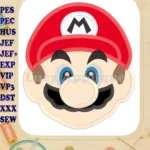 Super Mario Head Applique Embroidery Design - Instant Download