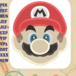 Super Mario Head Fill Machine Embroidery Design - Instant Download
