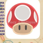 Super Mario Mushroom Fill Machine Embroidery Design - Instant Download
