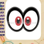 Super Mario Odyssey Eyes Applique Embroidery Design - Instant Download