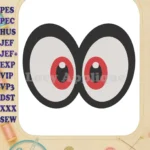 Super Mario Odyssey Eyes Filled Embroidery Design - Instant Download