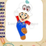 Super Mario Odyssey With Cappy Hat Applique 01 Embroidery Design - Instant Download