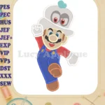 Super Mario Odyssey With Cappy Hat Fill Machine 01 Embroidery Design - Instant Download